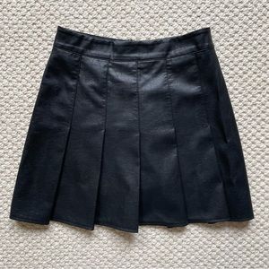 Oak + Fort black faux leather skort